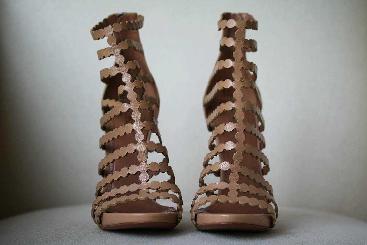 alaia laser cut sandals