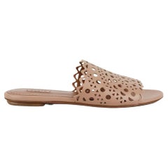 Azzedine Alaïa Laser Cut Leather Slides Eu 38.5 Uk 5.5 Us 8.5