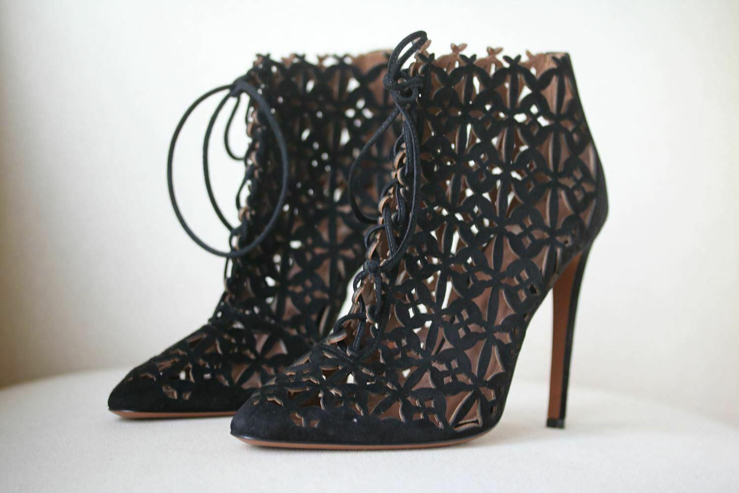 alaia laser cut boots