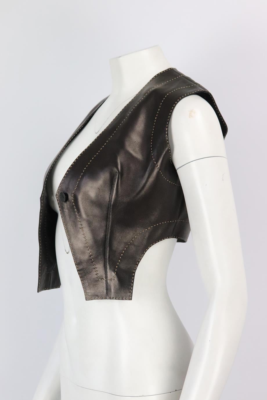 Azzedine Alaïa Leather Waistcoat Fr 38 Uk 10 In Excellent Condition In London, GB
