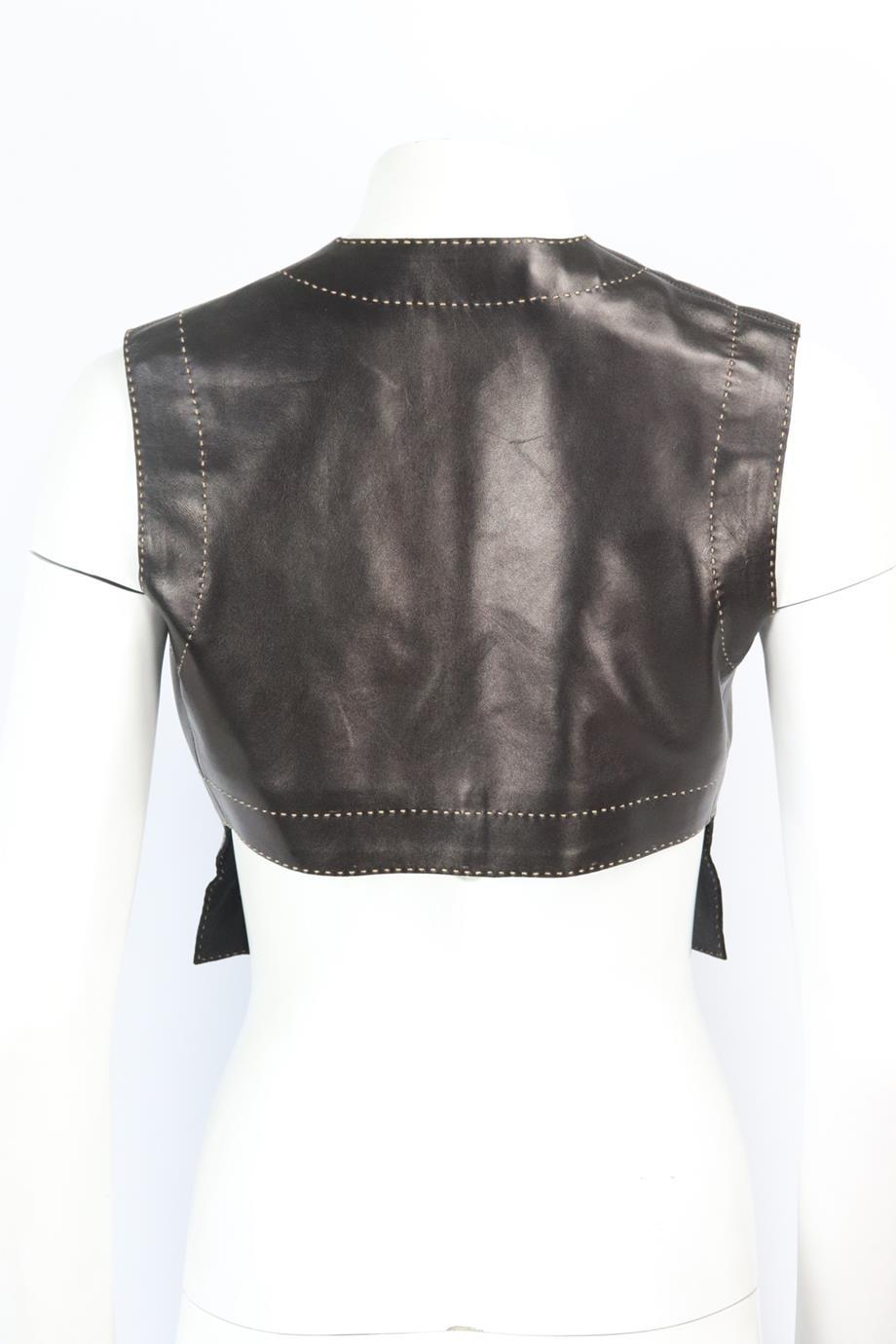 Women's Azzedine Alaïa Leather Waistcoat Fr 38 Uk 10