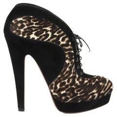 Azzedine Alaïa Leopard Print Calf Hair And Suede Ankle Boots EU 38.5 UK 5.5