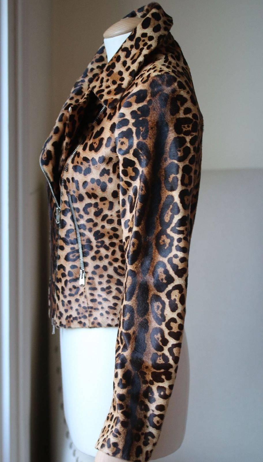Noir Azzedine Alaia - Veste en poils de veau imprimé léopard