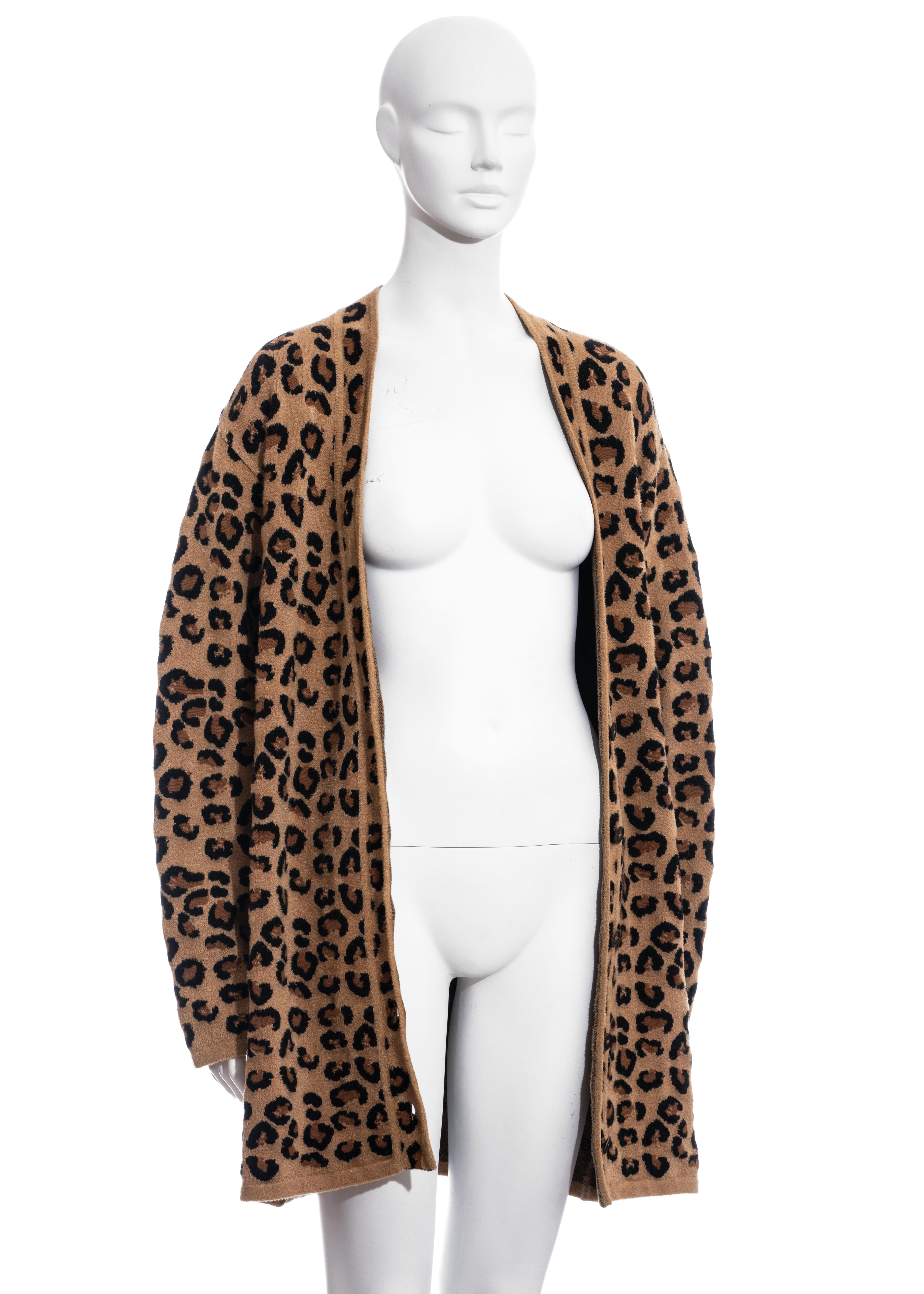 Azzedine Alaia leopard print knit jersey cardigan, fw 1991 5