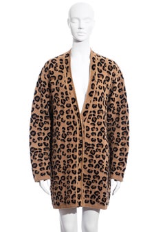 Azzedine Alaia leopard print knit jersey cardigan, fw 1991
