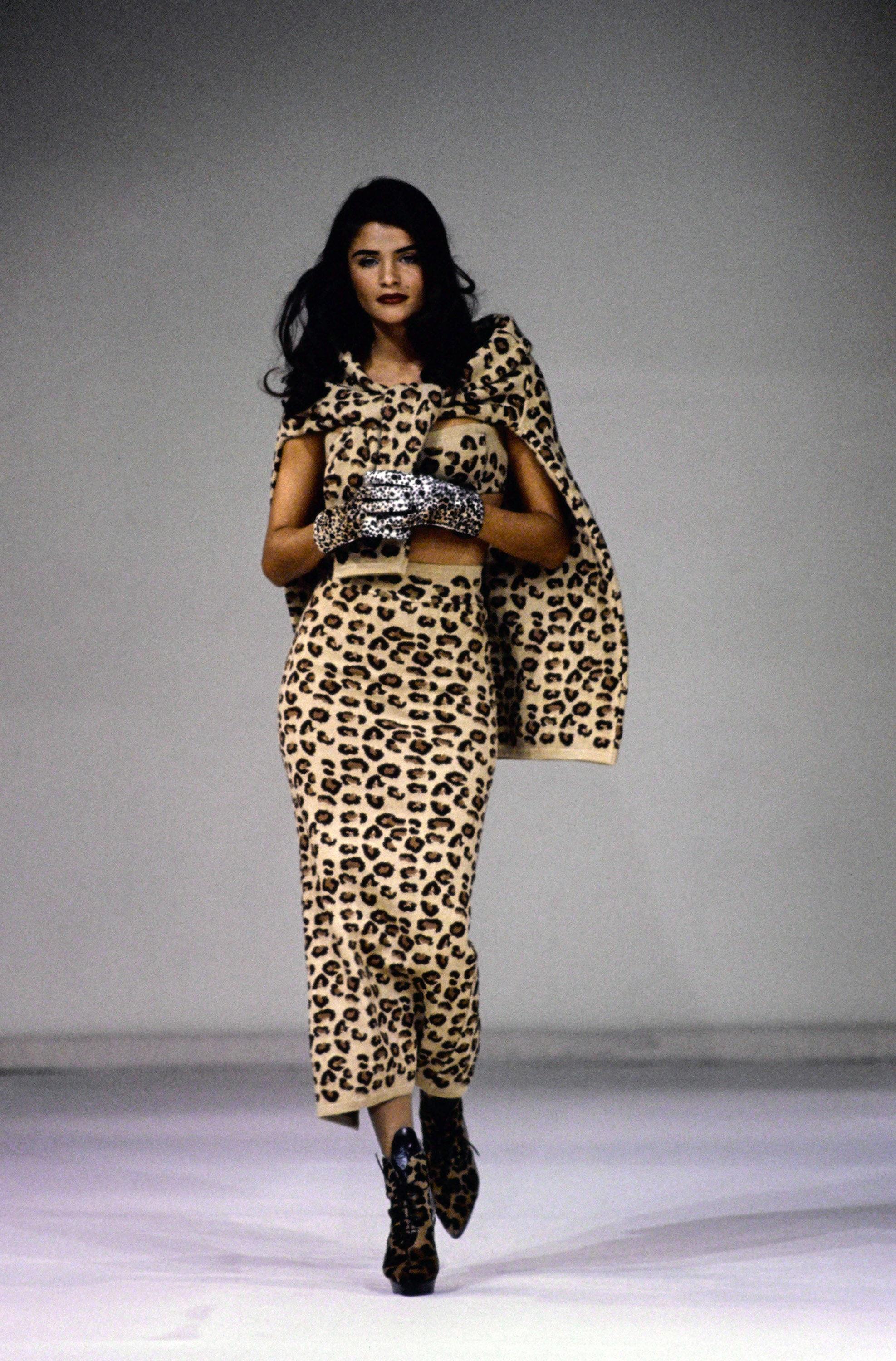 Azzedine Alaia leopard print knit jersey cardigan, fw 1991 1