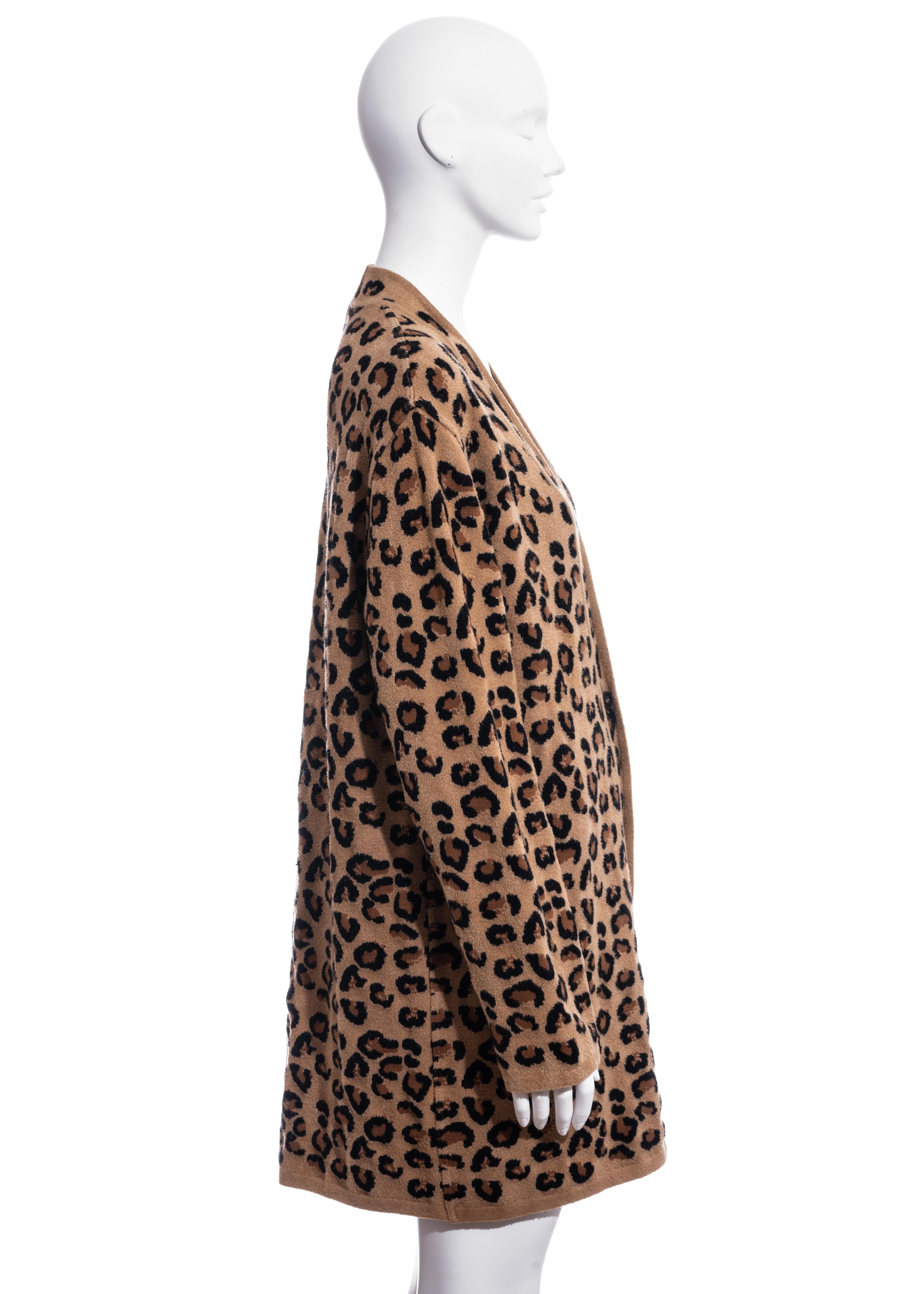 Azzedine Alaia leopard print knit jersey cardigan, fw 1991 3