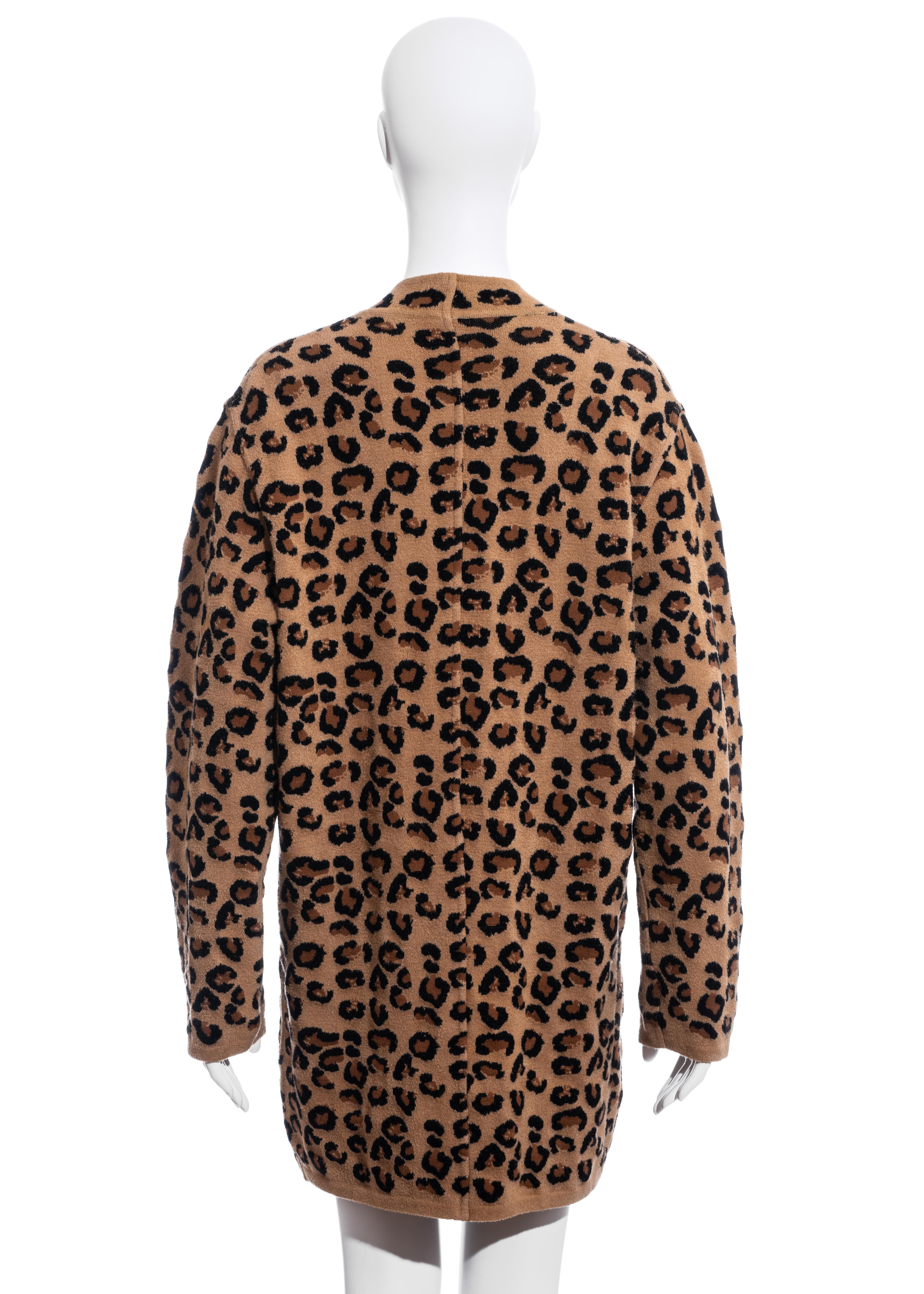 Azzedine Alaia leopard print knit jersey cardigan, fw 1991 4