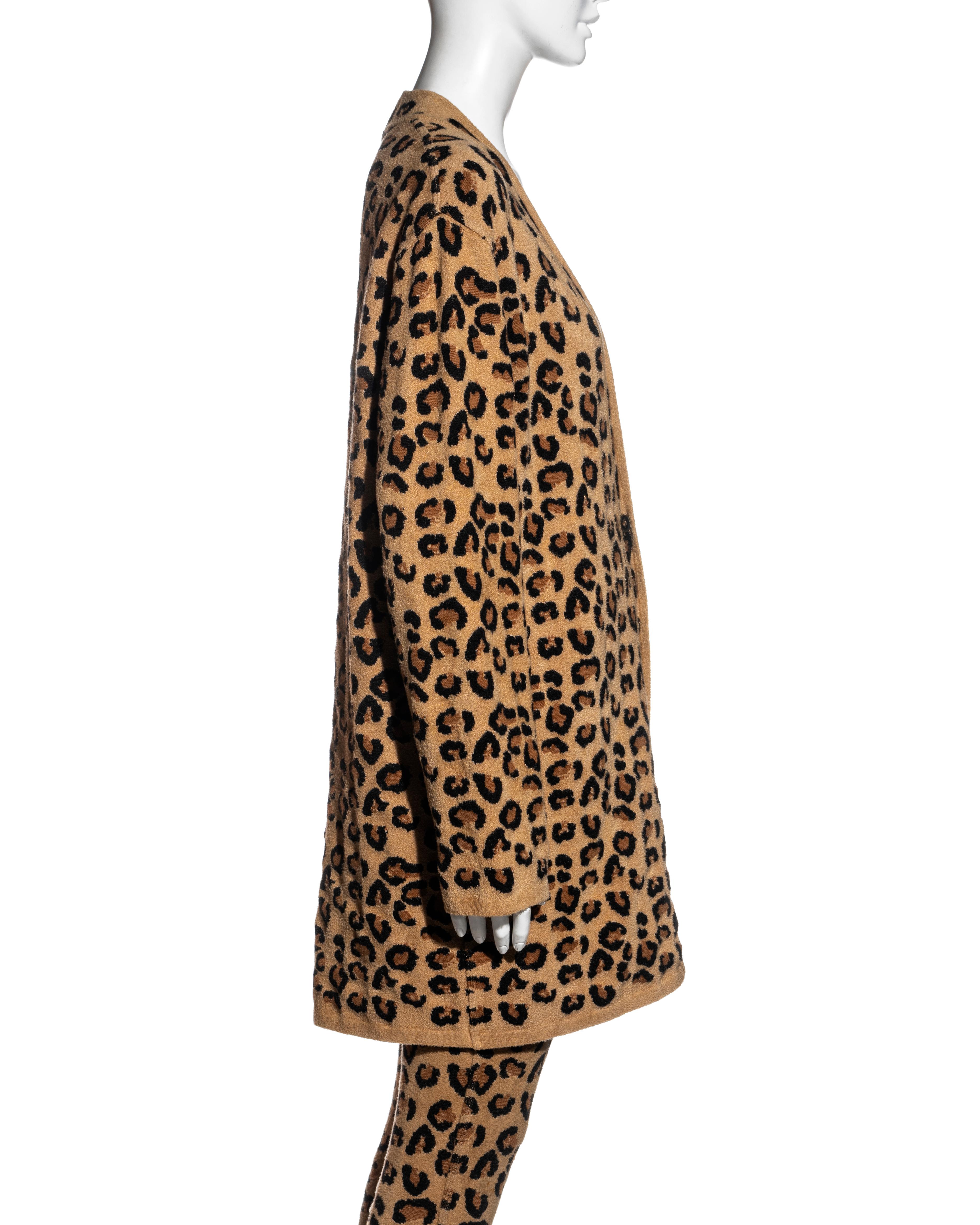 Ensemble robe, cardigan, jupe et leggings en laine léopard Azzedine Alaia, A/H 1991 en vente 9