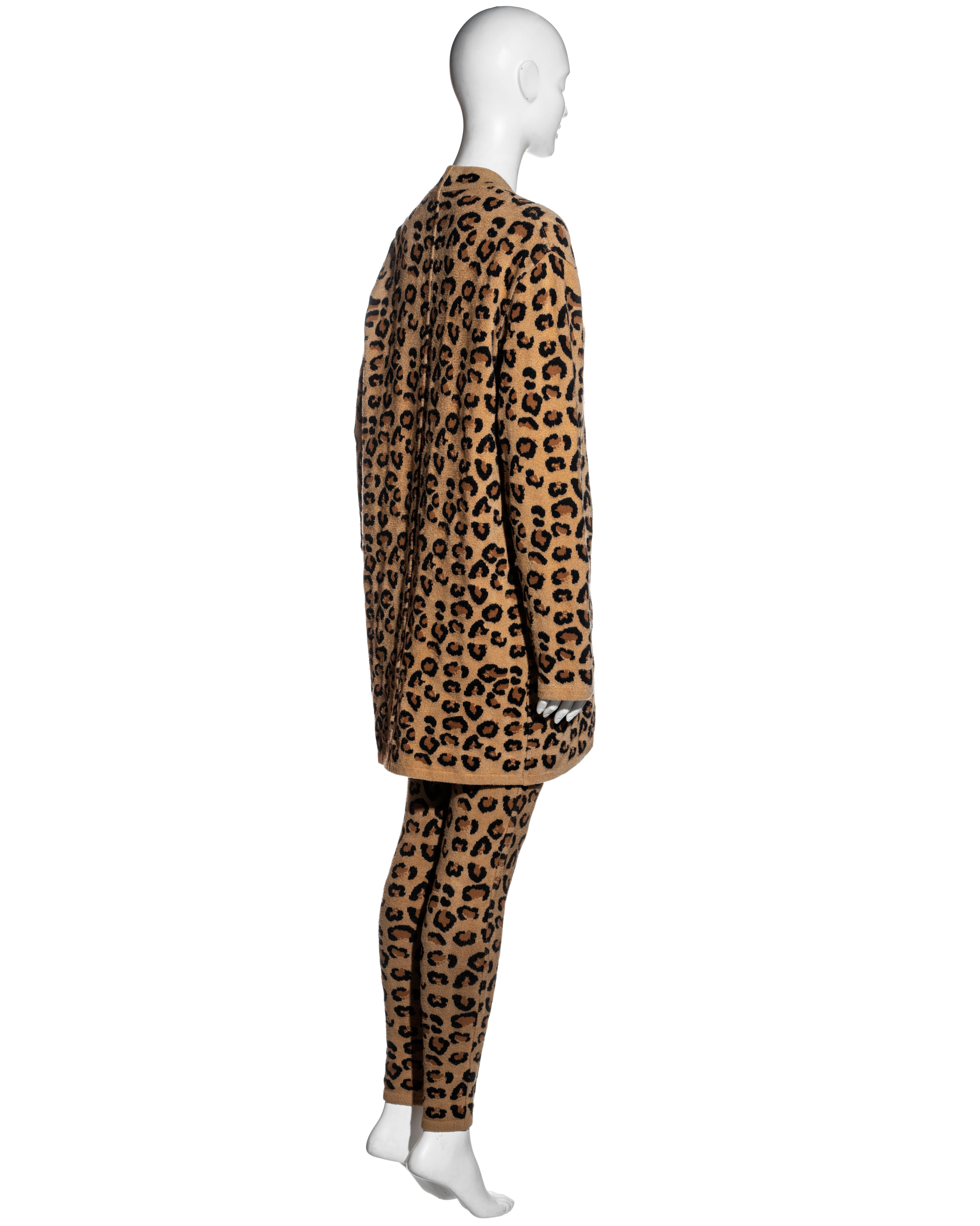 Ensemble robe, cardigan, jupe et leggings en laine léopard Azzedine Alaia, A/H 1991 en vente 10
