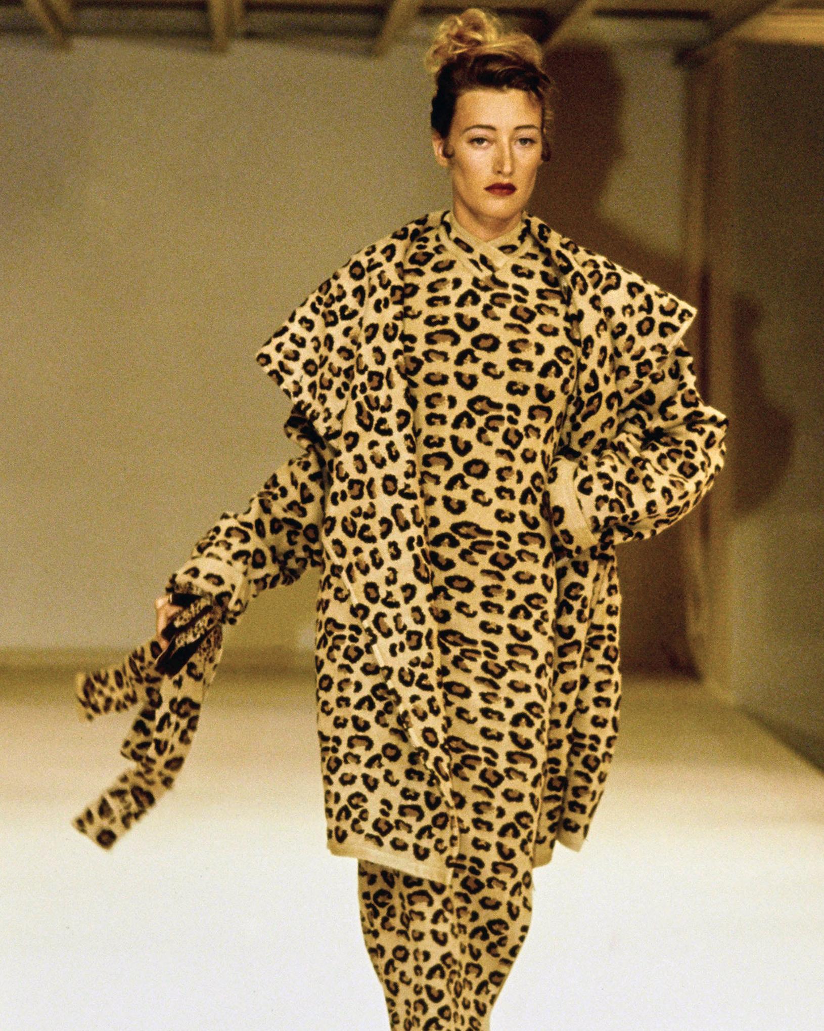 Women's Azzedine Alaia leopard wool dress, cardigan, skirt and leggings set, fw 1991 For Sale