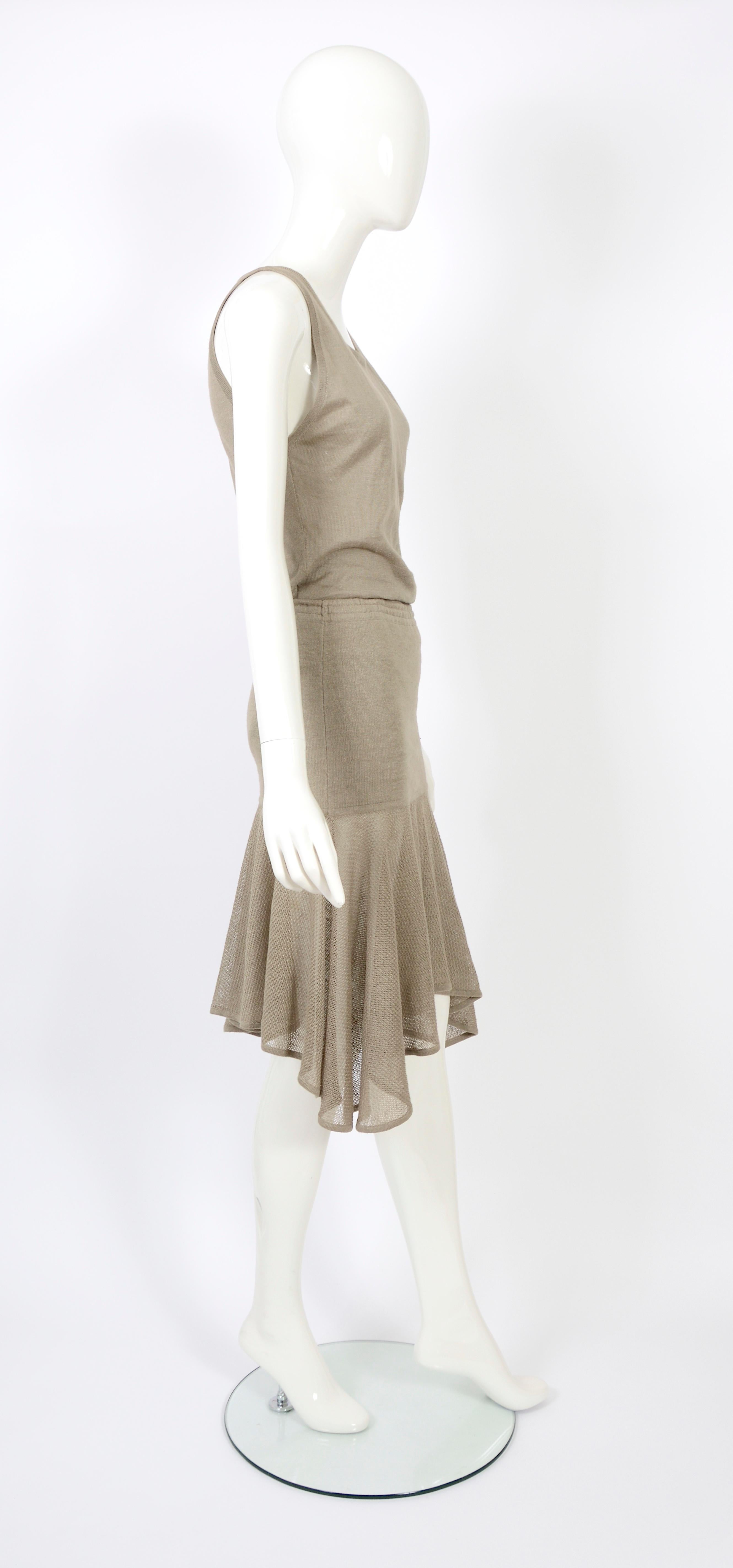 Azzedine Alaïa linen knit 3 piece bodysuit, skirt and cardigan set, ss 1983 For Sale 9