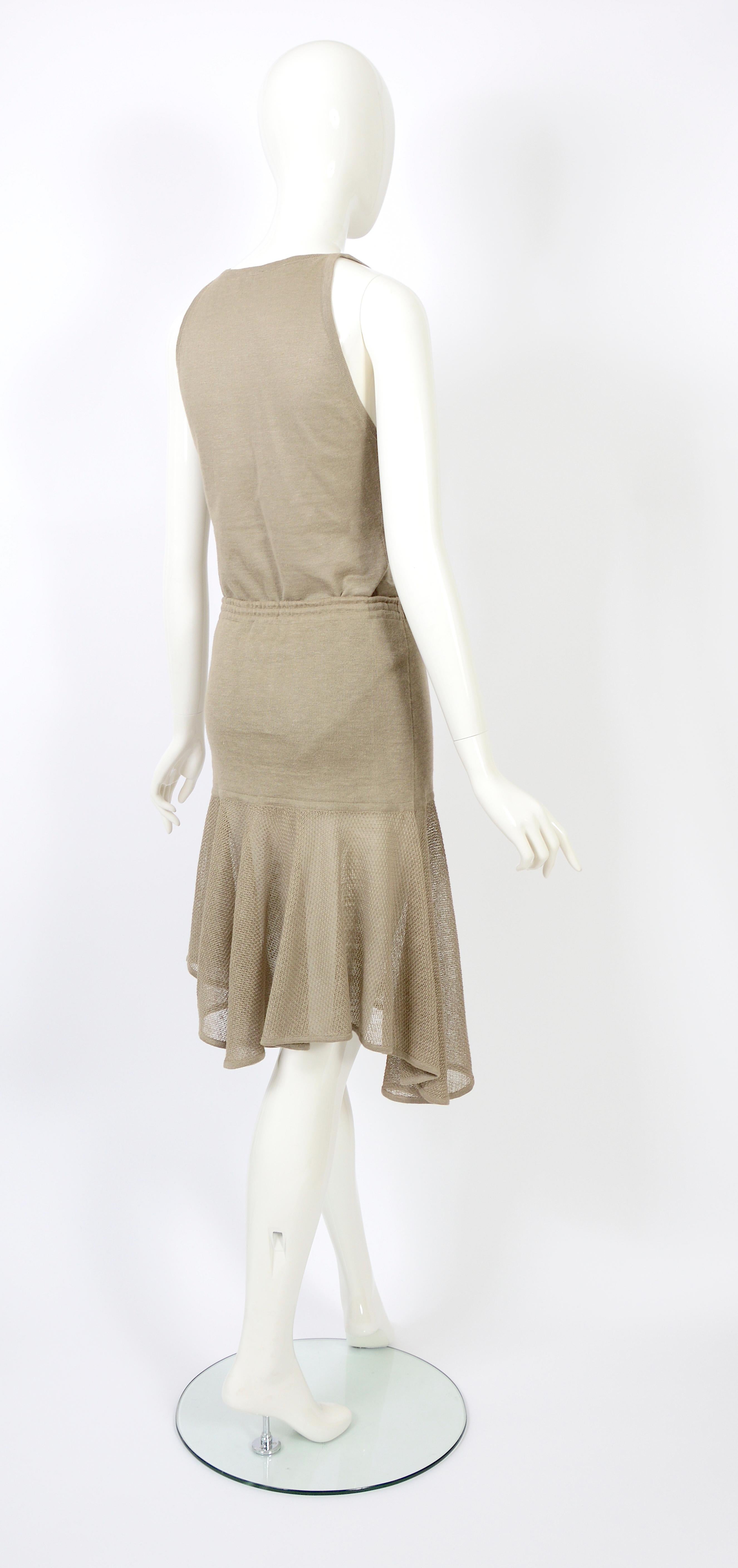 Azzedine Alaïa linen knit 3 piece bodysuit, skirt and cardigan set, ss 1983 For Sale 10