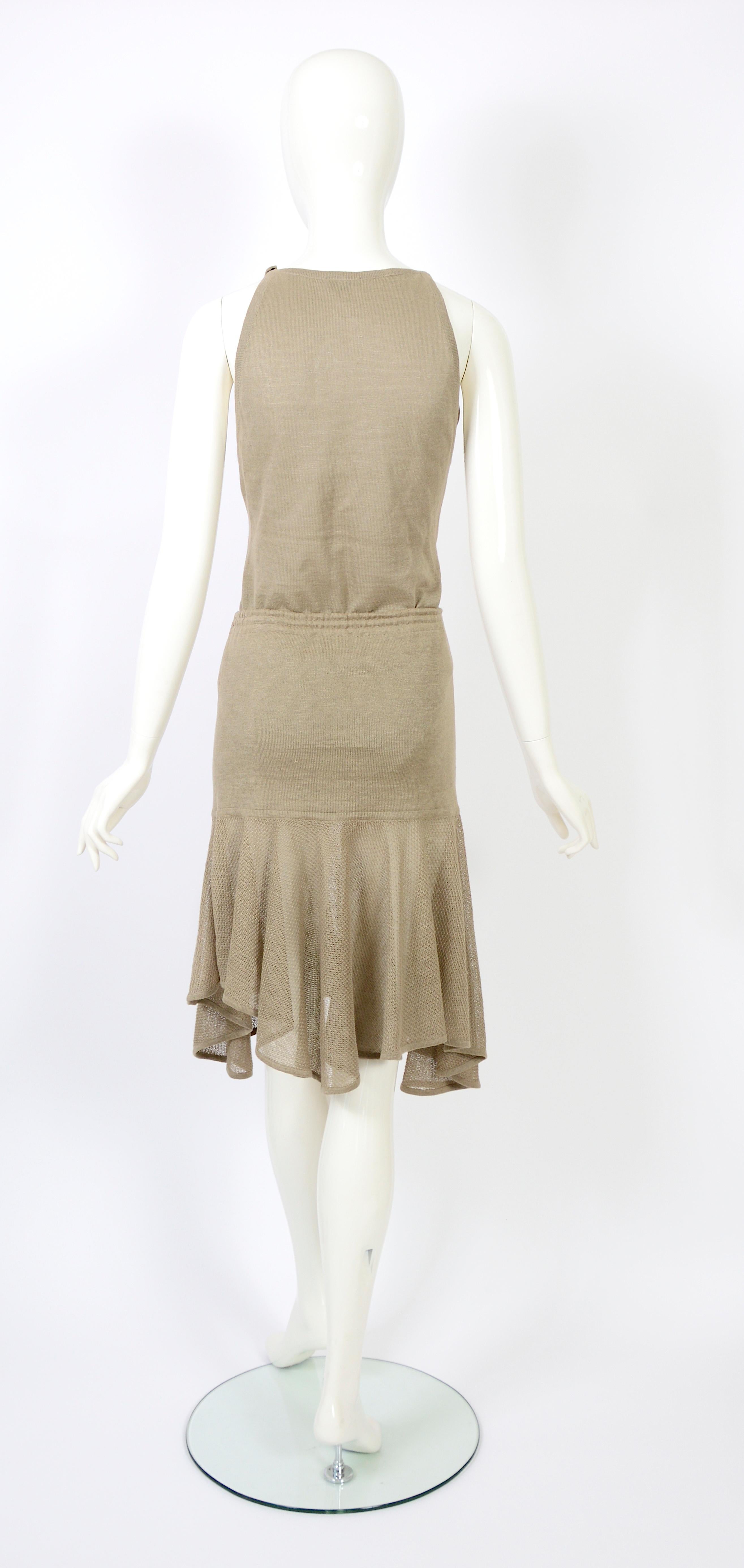 Azzedine Alaïa linen knit 3 piece bodysuit, skirt and cardigan set, ss 1983 For Sale 11
