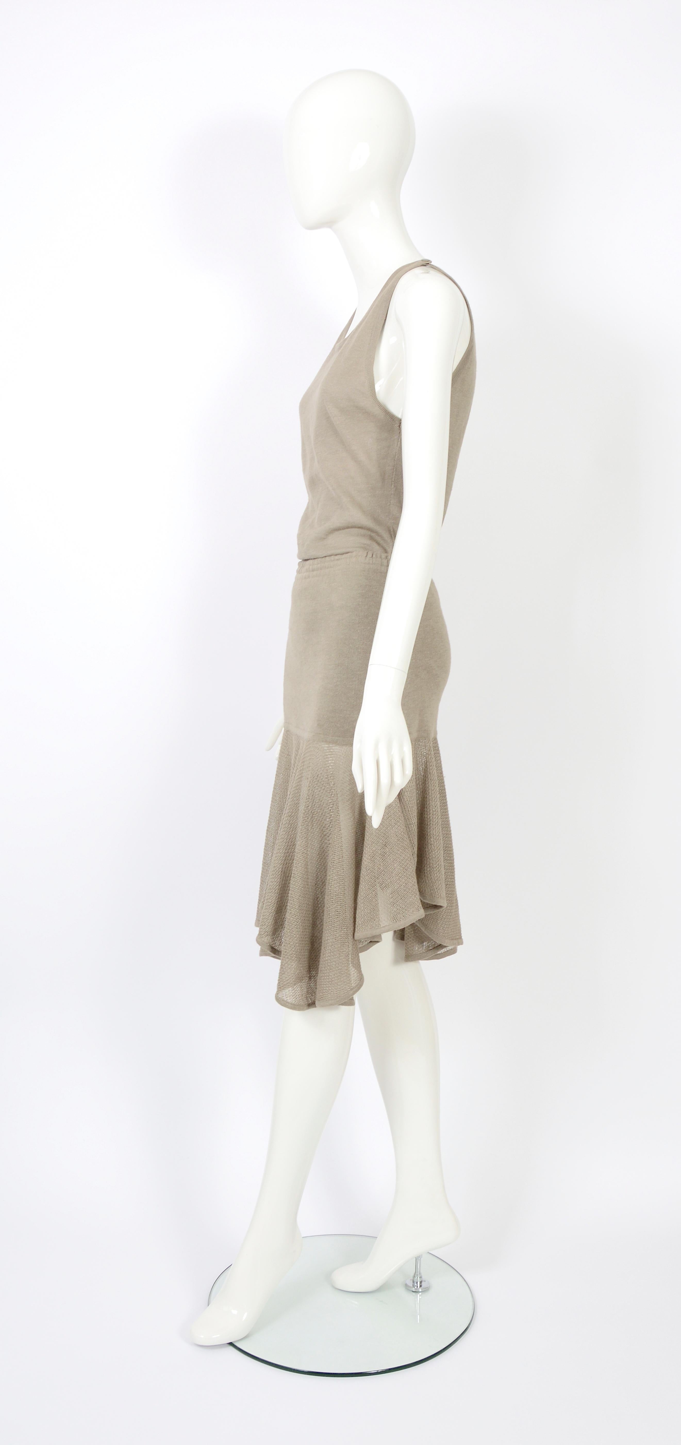 Azzedine Alaïa linen knit 3 piece bodysuit, skirt and cardigan set, ss 1983 For Sale 13