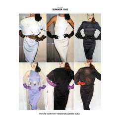 Azzedine Alaïa Linen Knit 3 Piece Bodysuit, Skirt & Cardigan Set, SS 1983