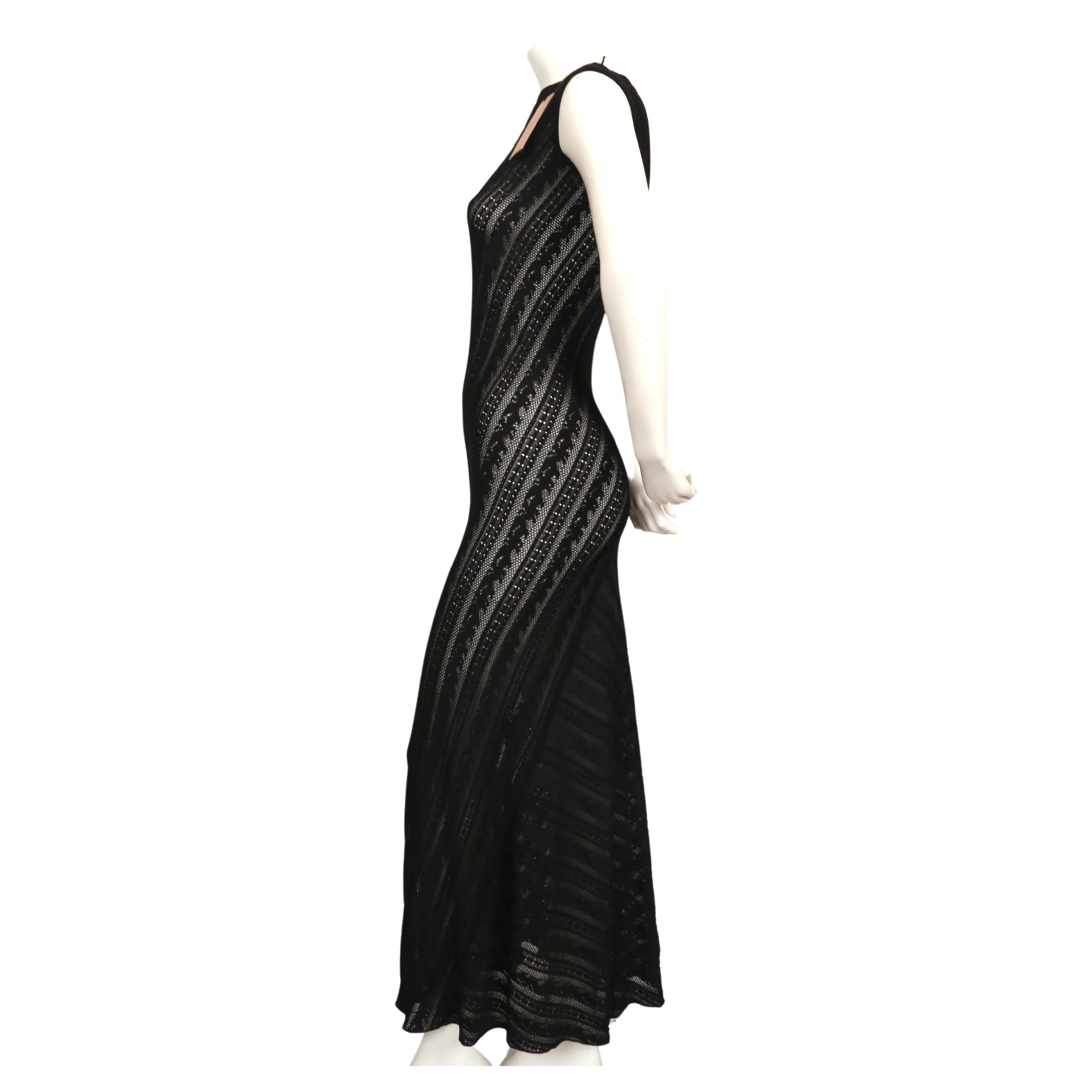 Azzedine Alaia long black lace knit dress  In New Condition In San Fransisco, CA