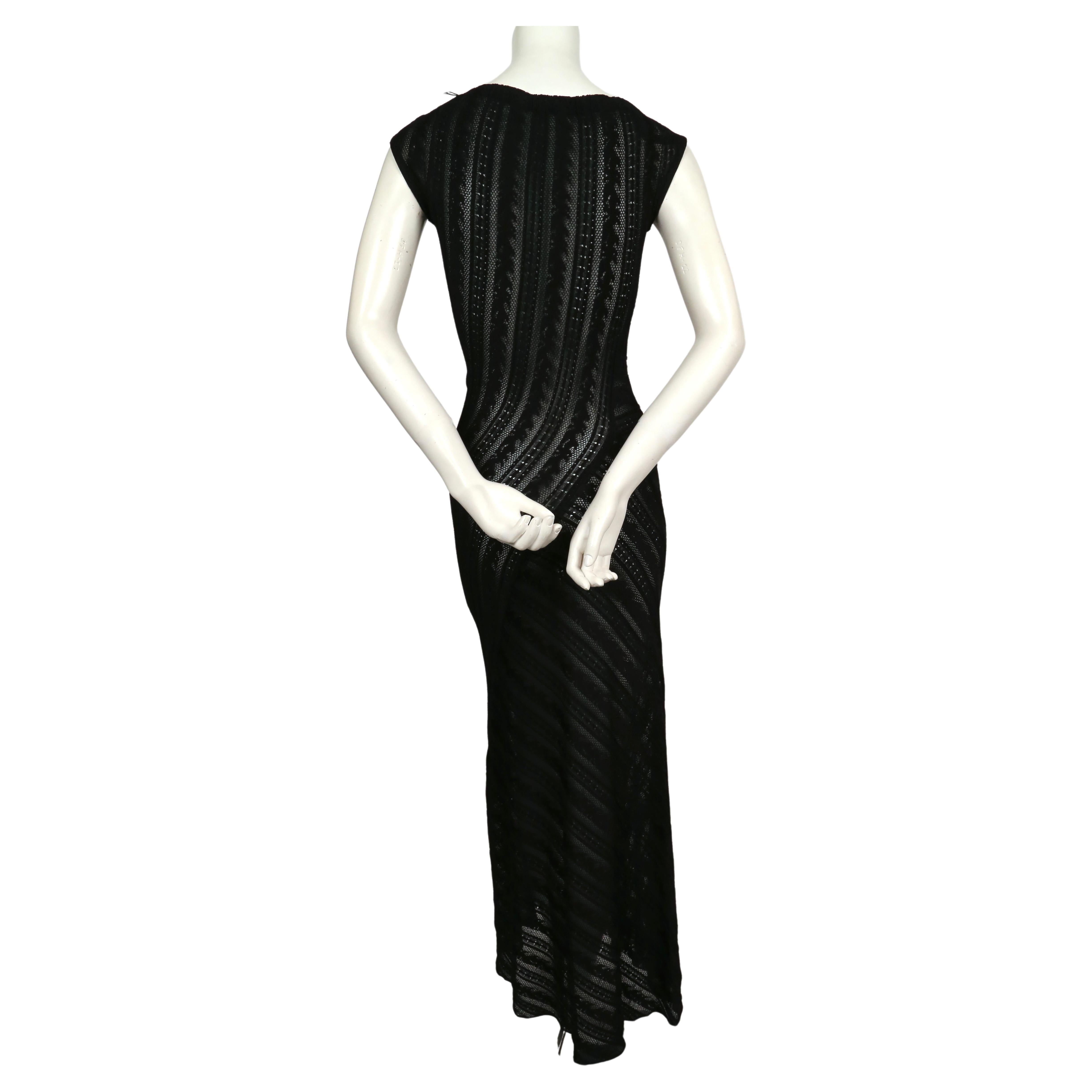 Women's Azzedine Alaia long black lace knit dress 