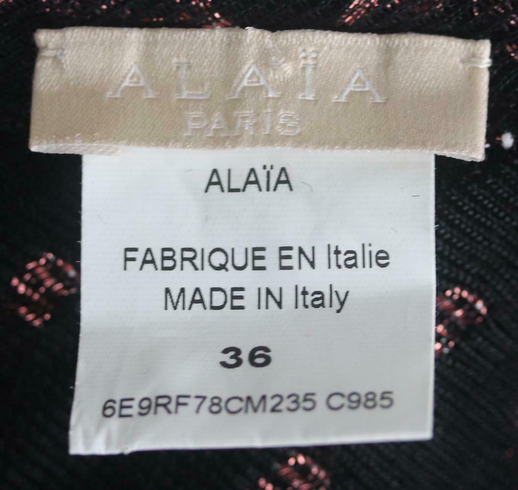 Black Azzedine Alaïa Metallic Jacquard Knit Mini Dress