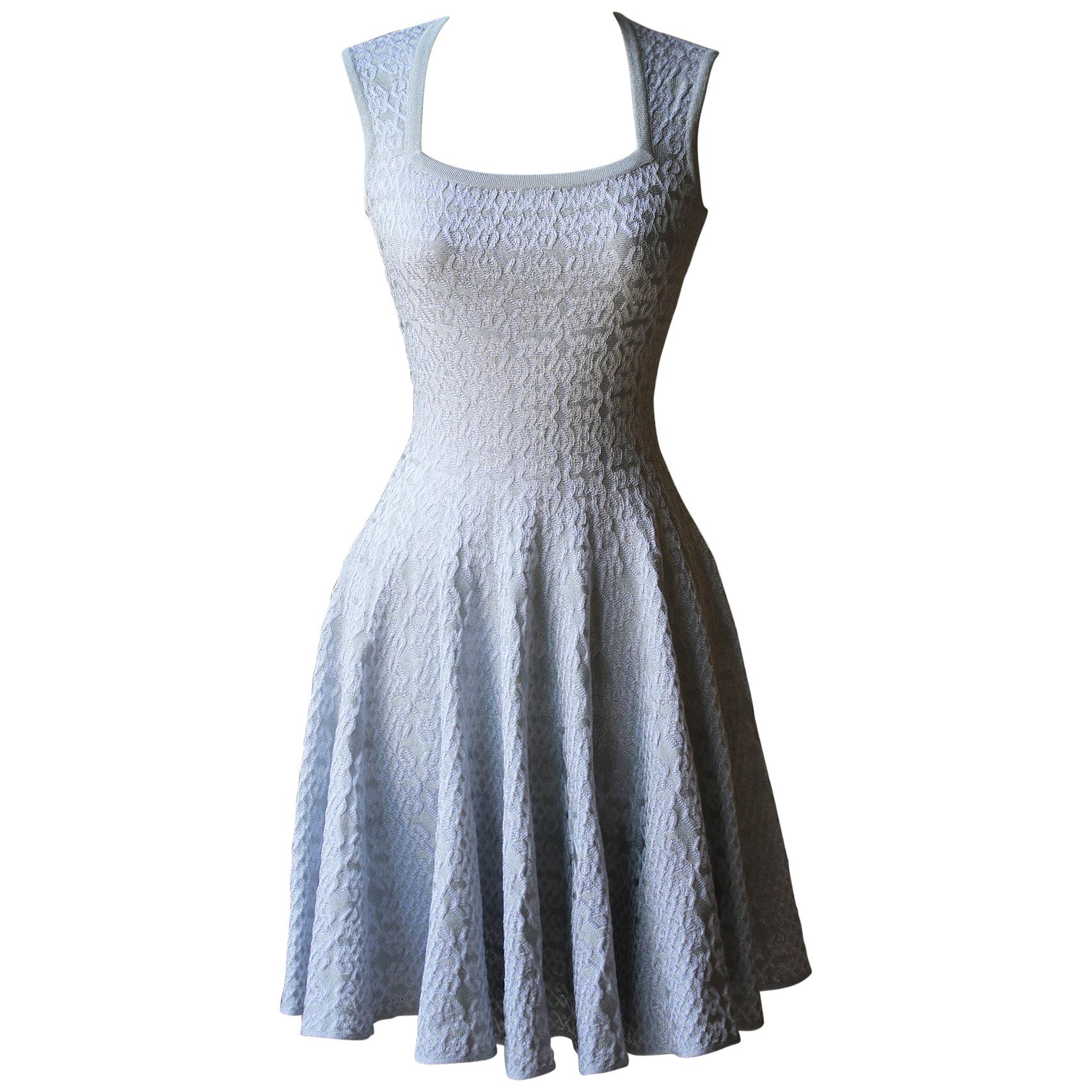 Azzedine Alaïa Metallic Jacquard-Knit Mini Dress at 1stDibs 