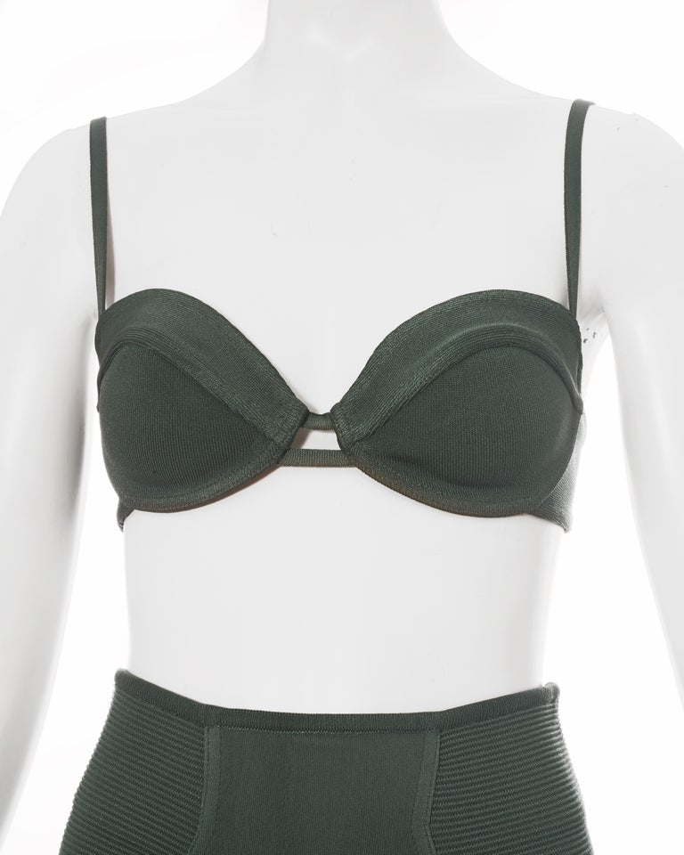 Azzedine Alaia mint green spandex bra and shorts, ss 1990
