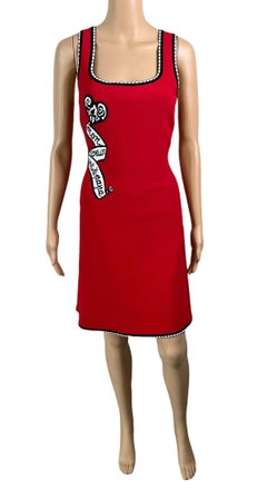 Azzedine Alaia "MON COEUR EST À PAPA" Fit and Flare Dress