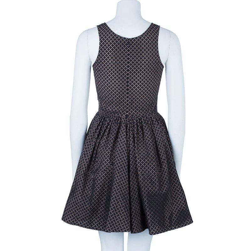 Black Azzedine Alaia Monochrome Flare Dress M