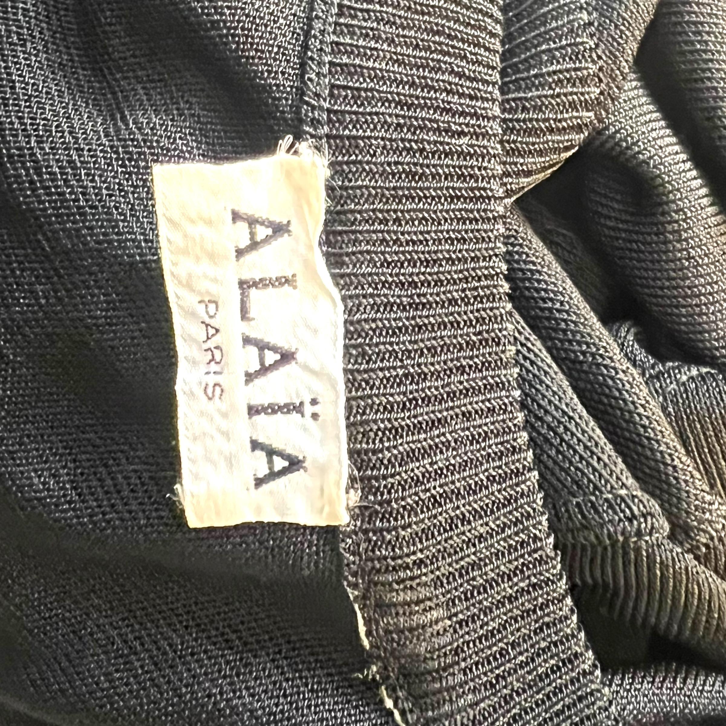 Azzedine Alaïa, vestido midi de punto negro con espalda abierta, años 90 Negro en venta