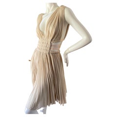 Azzedine Alaia Original Vintage 2002 Pleated Goddess Dress with Side Straps 38