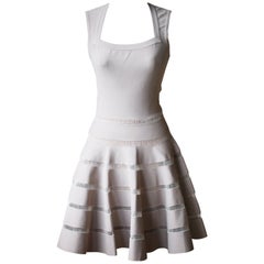 Azzedine Alaïa Paneled Stretch-Knit Mini Dress