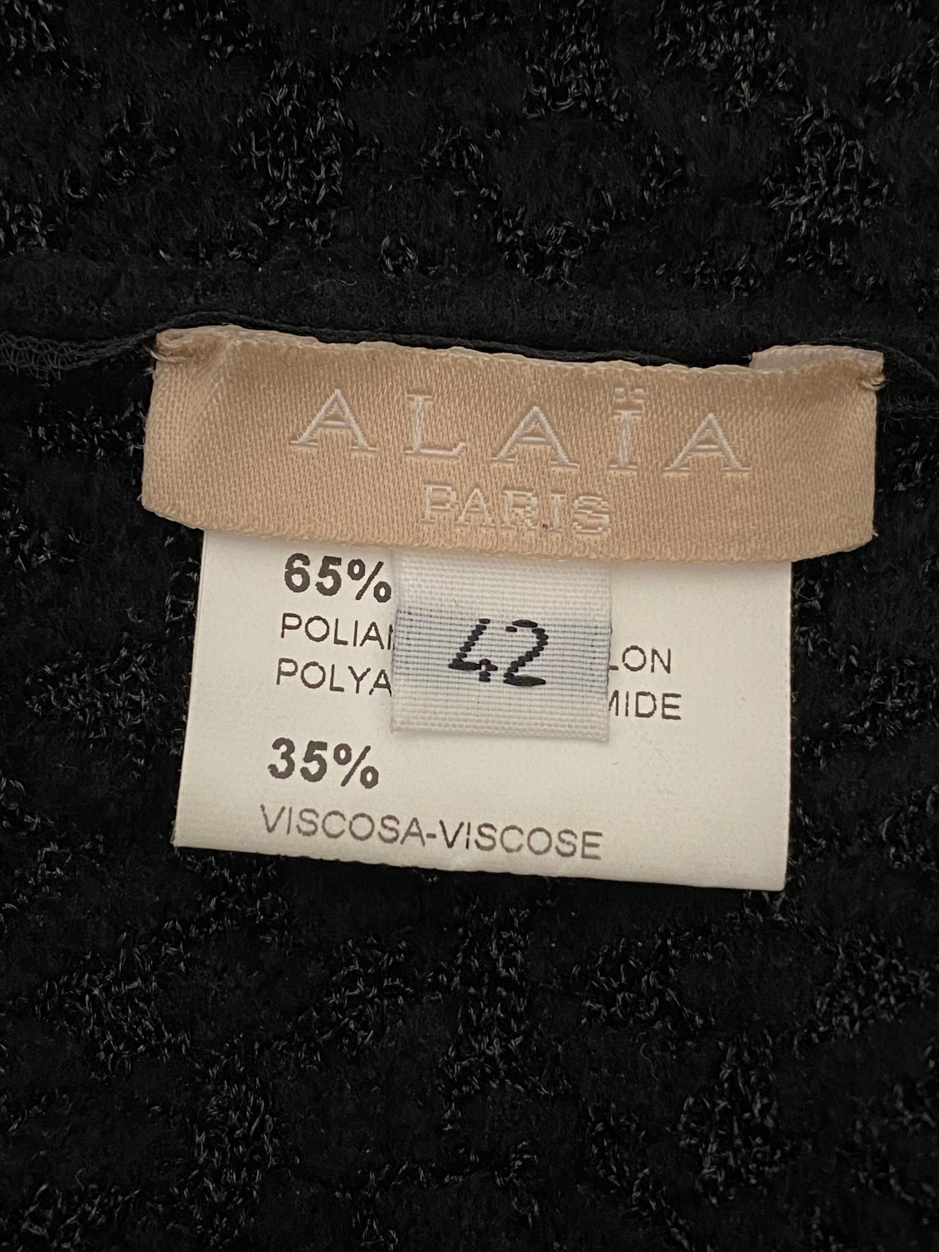 Azzedine Alaïa Paris Black Sleeveless Midi Evening Dress Size 42  4