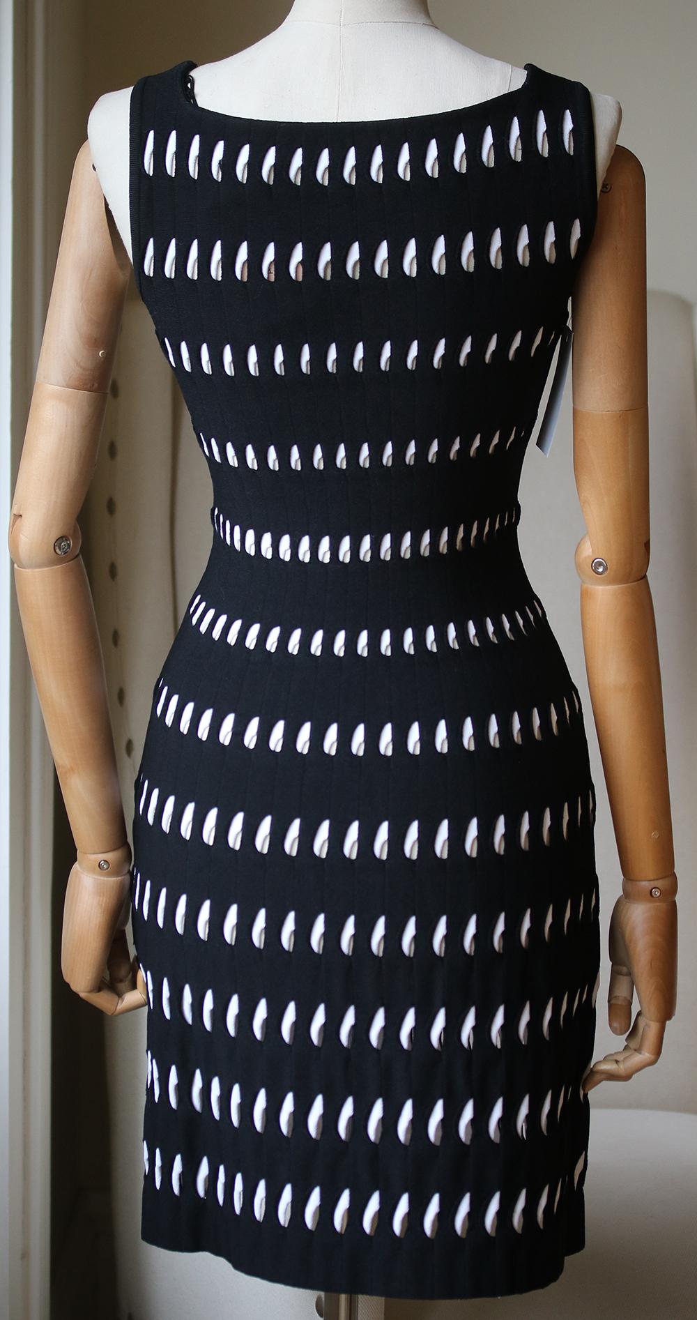 Black Azzedine Alaïa Perforated Mini Dress 