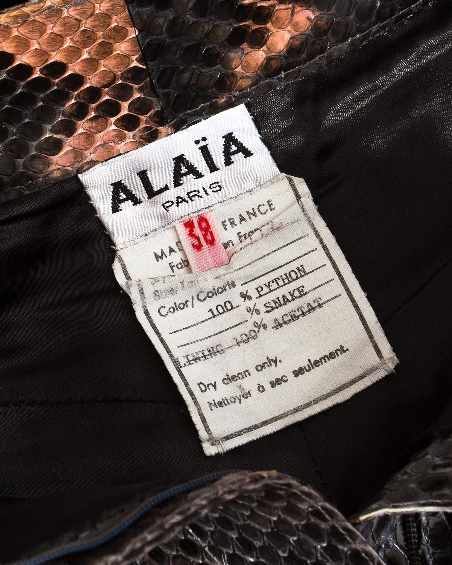 Azzedine Alaia pink snakeskin high waisted shorts with matching belt, ss 1991 2