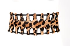 AZZEDINE ALAIA pony skin leopard runway belt with black leather trim, 1991