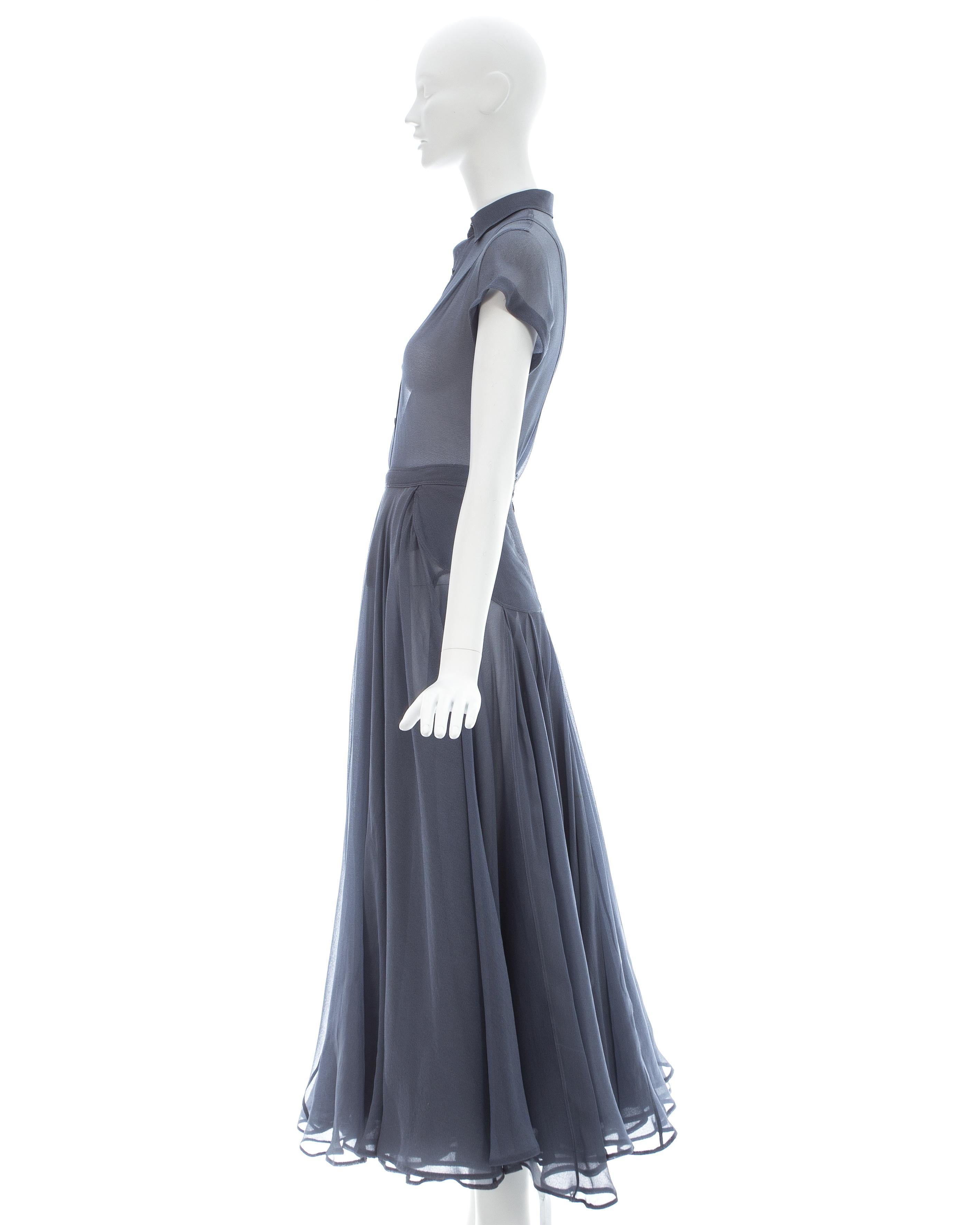 Azzedine Alaia powder blue organza skirt and blouse set, ca. 1990 For Sale 1