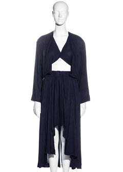 Azzedine Alaia purple rayon dress and mini shorts, ss 1986