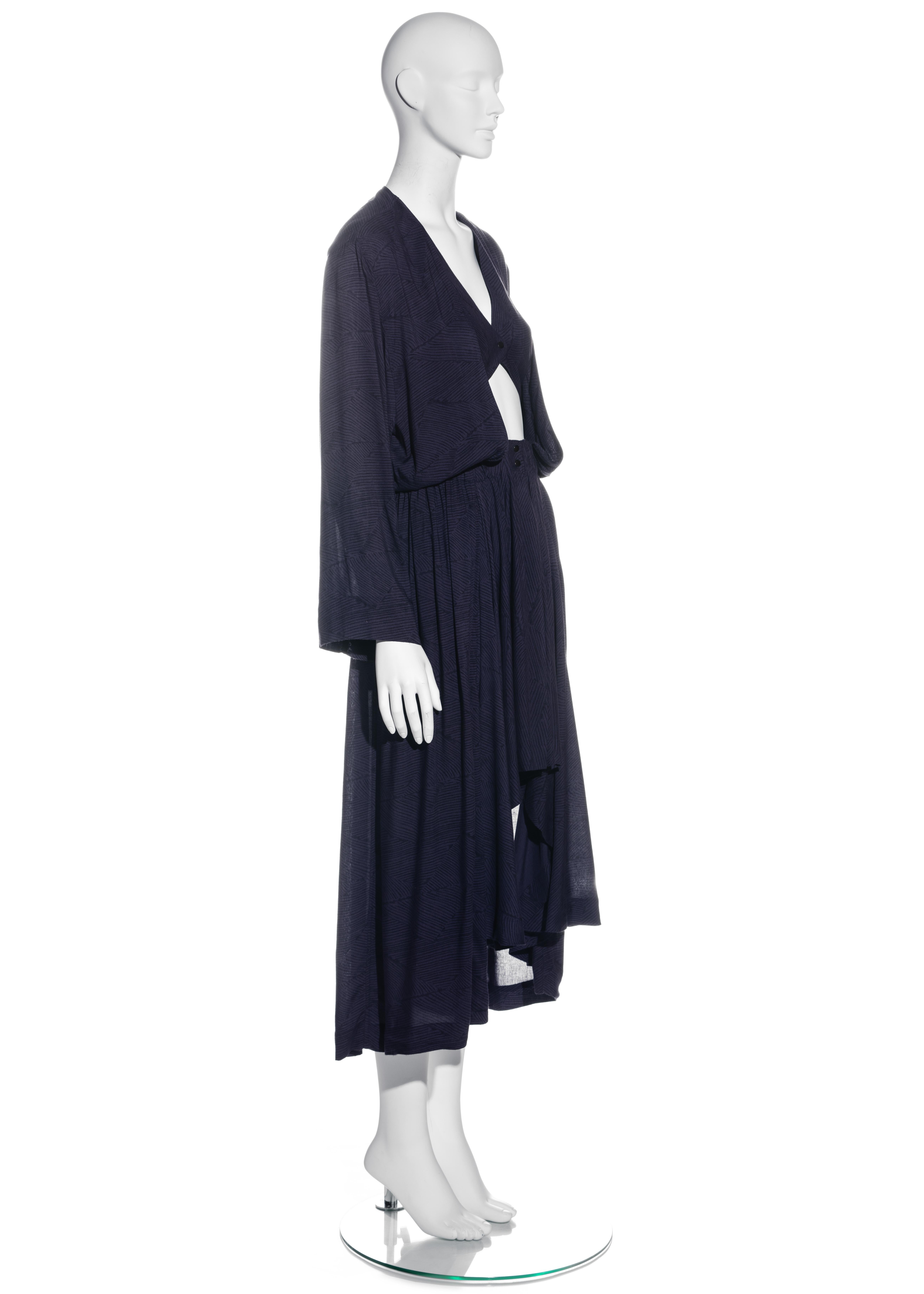 Azzedine Alaia purple rayon dress and mini shorts, ss 1986 For Sale 1
