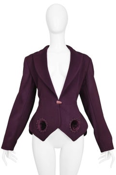 Azzedine Alaia Purple & Velvet Applique Jacket Runway 1991