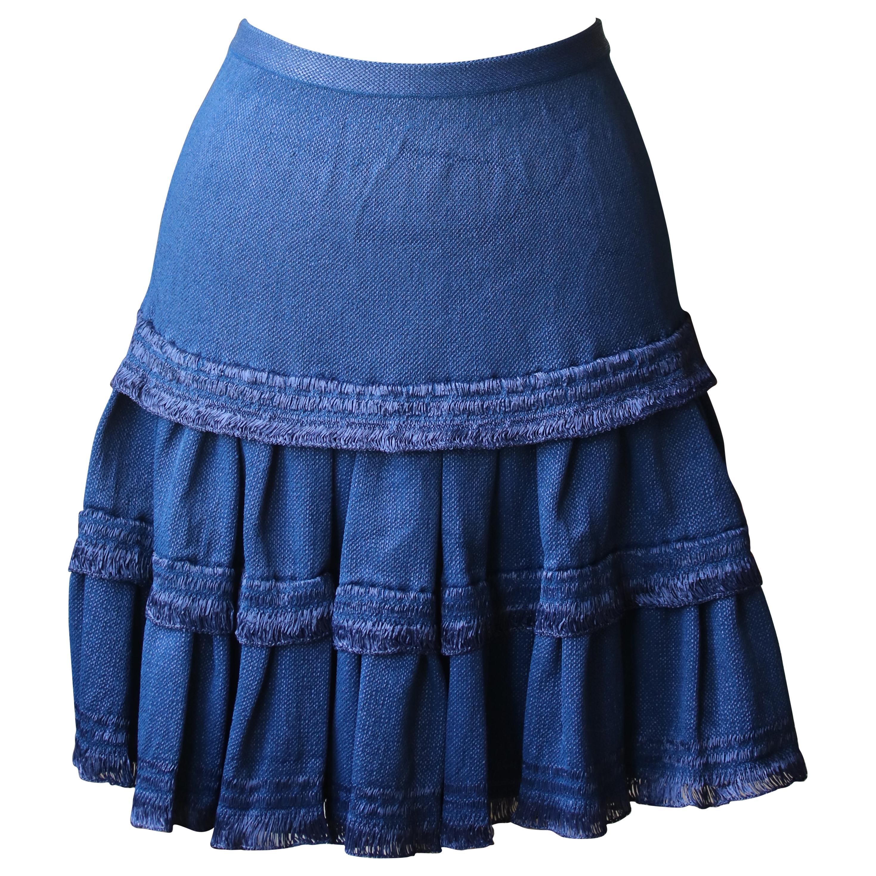 Azzedine Alaïa Raffia Stretch Knit Mini Skirt