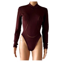 AZZEDINE ALAIA Rare Vintage F/W 1991 Knit Bodysuit Top
