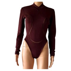 AZZEDINE ALAIA Rare Vintage F/W 1991 Knit Bodysuit Top