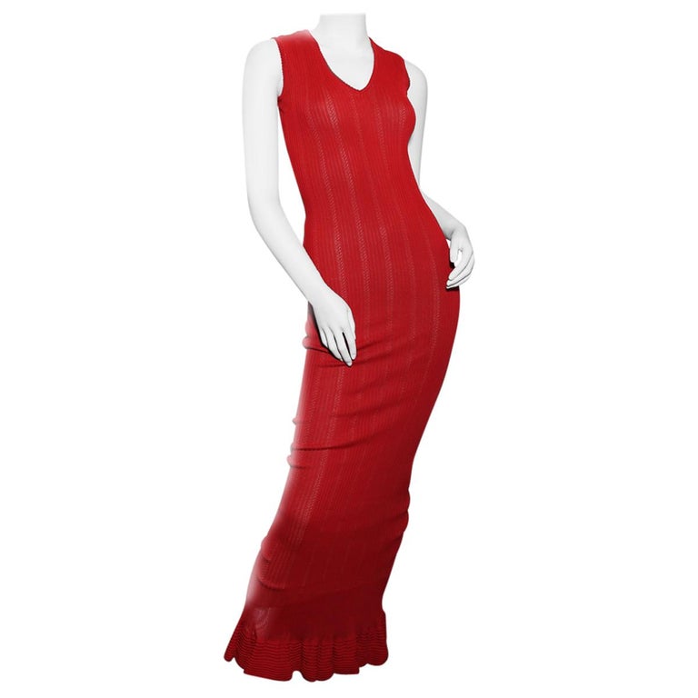 open lace back dress Azzedine Alaïa Spring 1986 Little Red Dress – QV Archive main image 1