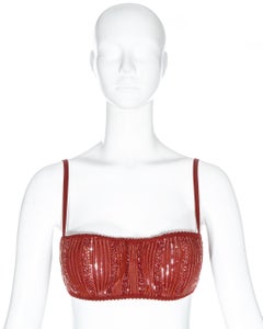 Azzedine Alaia red sequin evening bra, ss 1996