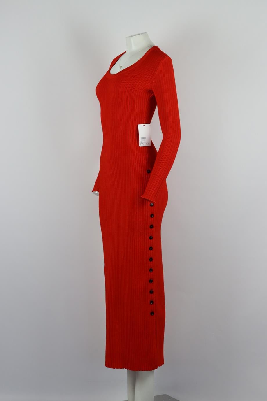Azzedine Alaïa Ribbed Stretch Knit Maxi Dress Fr 36 Uk 8 In Excellent Condition In London, GB