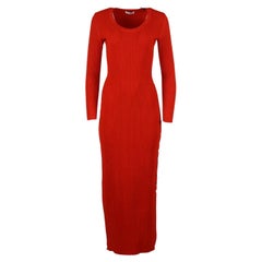 Azzedine Alaïa Ribbed Stretch Knit Maxi Dress Fr 36 Uk 8