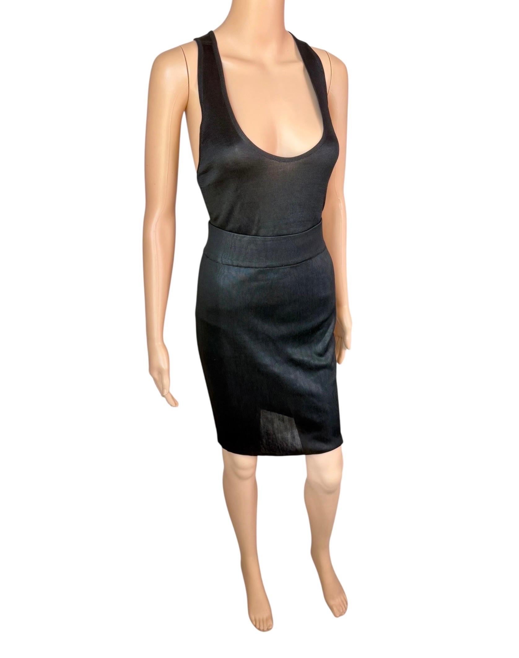 Azzedine Alaia S/S 1986 Runway Vintage Skirt & Bodysuit Top 2 Piece Set Ensemble For Sale 5