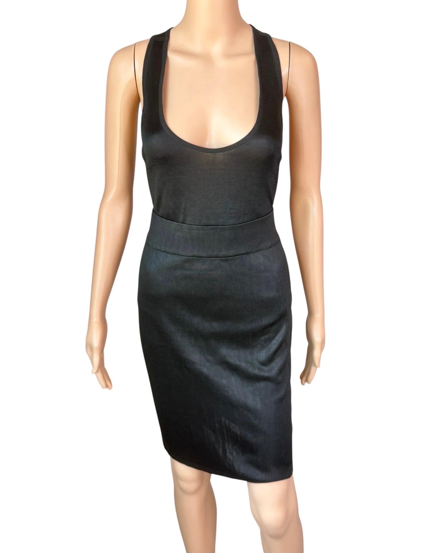 Azzedine Alaia S/S 1986 Runway Vintage Skirt & Bodysuit Top 2 Piece Set Ensemble For Sale 7