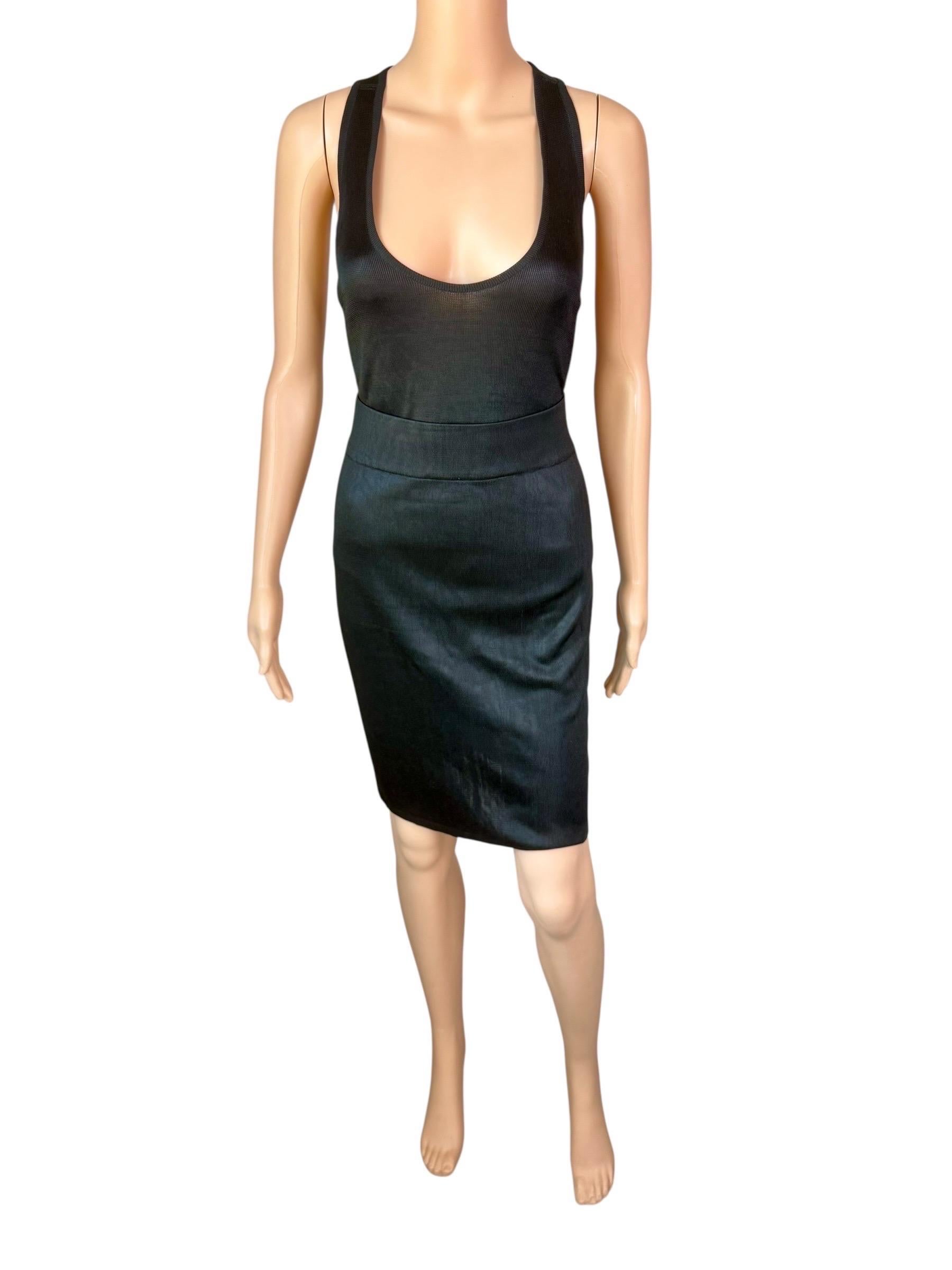 Azzedine Alaia S/S 1986 Runway Vintage Skirt & Bodysuit Top 2 Piece Set Ensemble For Sale 9