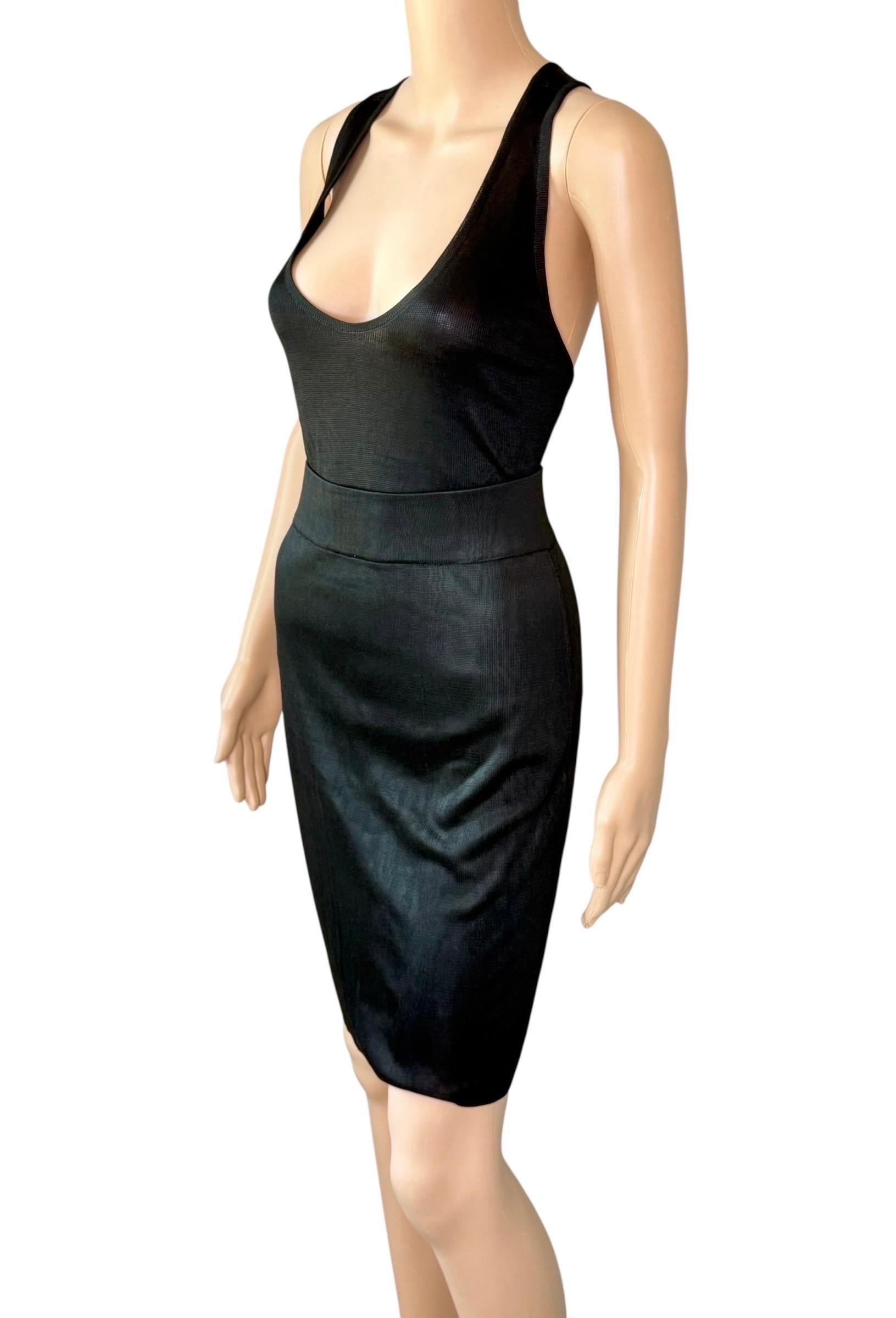Azzedine Alaia S/S 1986 Runway Vintage Skirt & Bodysuit Top 2 Piece Set Ensemble For Sale 3