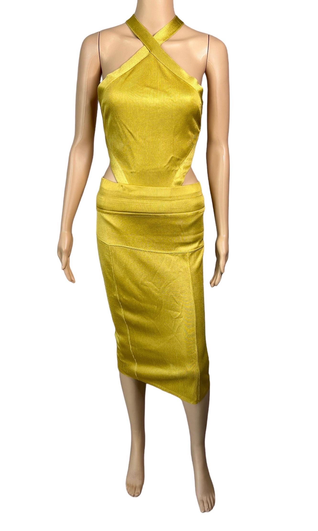 Azzedine Alaia S/S 1986 Vintage Cutout Bodysuit Top & Skirt Ensemble 2 Piece Set 6